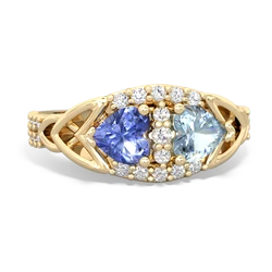 Tanzanite Sparkling Celtic Knot 14K Yellow Gold ring R2645