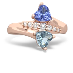 Tanzanite Heart To Heart 14K Rose Gold ring R2064