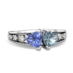 Tanzanite Heart To Heart 14K White Gold ring R3342