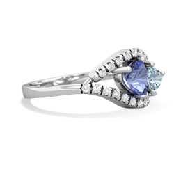 Tanzanite Mother And Child 14K White Gold ring R3010