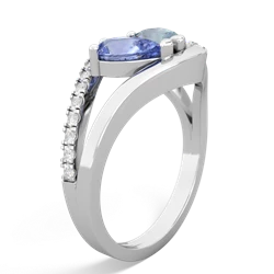 Tanzanite Nestled Heart Keepsake 14K White Gold ring R5650