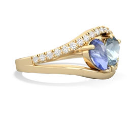 Tanzanite Nestled Heart Keepsake 14K Yellow Gold ring R5650