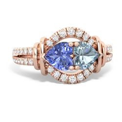 Tanzanite Art-Deco Keepsake 14K Rose Gold ring R5630