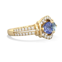 Tanzanite Art-Deco Keepsake 14K Yellow Gold ring R5630