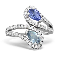 Tanzanite Diamond Dazzler 14K White Gold ring R3000