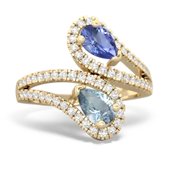 Tanzanite Diamond Dazzler 14K Yellow Gold ring R3000