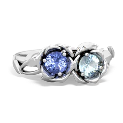 Tanzanite Rose Garden 14K White Gold ring R5510