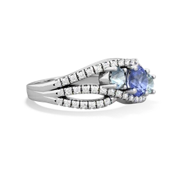 Tanzanite Three Stone Aurora 14K White Gold ring R3080