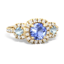 Tanzanite Regal Halo 14K Yellow Gold ring R5350