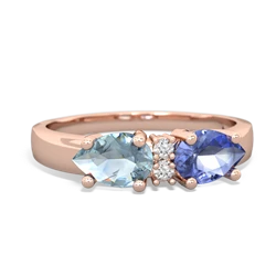 Tanzanite Pear Bowtie 14K Rose Gold ring R0865