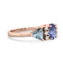 Tanzanite Antique Style Three Stone 14K Rose Gold ring R2186