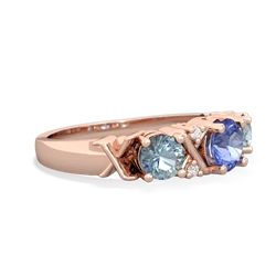 Tanzanite Hugs And Kisses 14K Rose Gold ring R5016