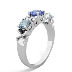 Tanzanite Hugs And Kisses 14K White Gold ring R5016