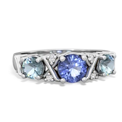 Tanzanite Hugs And Kisses 14K White Gold ring R5016