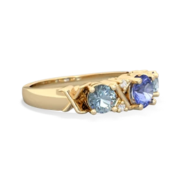 Tanzanite Hugs And Kisses 14K Yellow Gold ring R5016