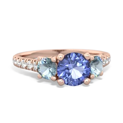 Tanzanite Pave Trellis 14K Rose Gold ring R5500