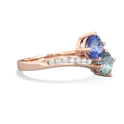 Tanzanite Channel Set Two Stone 14K Rose Gold ring R5303