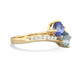 Tanzanite Channel Set Two Stone 14K Yellow Gold ring R5303