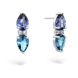 Tanzanite Bowtie Drop 14K White Gold earrings E0865
