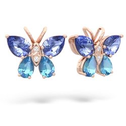 Tanzanite Butterfly 14K Rose Gold earrings E2215