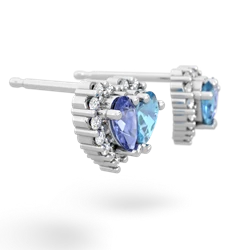 Tanzanite Halo 14K White Gold earrings E7008