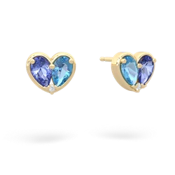 Tanzanite 'Our Heart' 14K Yellow Gold earrings E5072