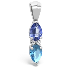 Tanzanite Bowtie Drop 14K White Gold pendant P0865
