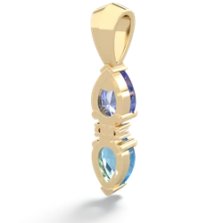 Tanzanite Bowtie Drop 14K Yellow Gold pendant P0865