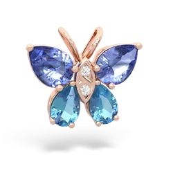 Tanzanite Butterfly 14K Rose Gold pendant P2215