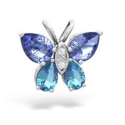 Tanzanite Butterfly 14K White Gold pendant P2215