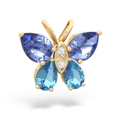 Tanzanite Butterfly 14K Yellow Gold pendant P2215