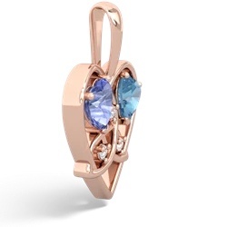 Tanzanite Celtic Trinity Heart 14K Rose Gold pendant P5331