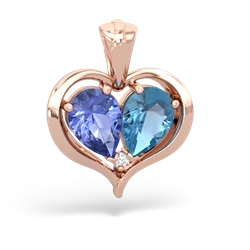 Tanzanite Two Become One 14K Rose Gold pendant P5330