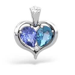 Tanzanite Two Become One 14K White Gold pendant P5330