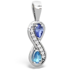 Tanzanite Diamond Infinity 14K White Gold pendant P5390