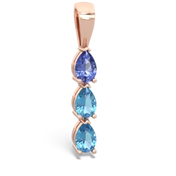 Tanzanite Dew Drops 14K Rose Gold pendant P2251