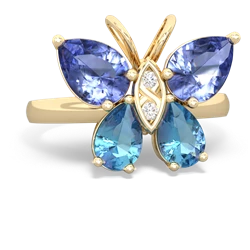 Tanzanite Butterfly 14K Yellow Gold ring R2215