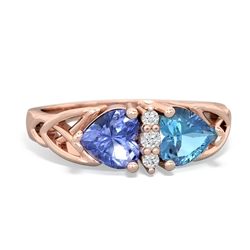 Tanzanite Celtic Knot Double Heart 14K Rose Gold ring R5040