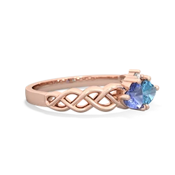 Tanzanite Heart To Heart Braid 14K Rose Gold ring R5870