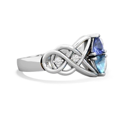 Tanzanite Keepsake Celtic Knot 14K White Gold ring R5300