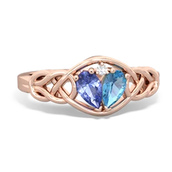 Tanzanite Celtic Love Knot 14K Rose Gold ring R5420