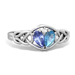 Tanzanite Celtic Love Knot 14K White Gold ring R5420