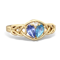 Tanzanite Celtic Love Knot 14K Yellow Gold ring R5420