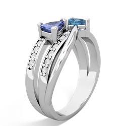 Tanzanite Bowtie 14K White Gold ring R2360