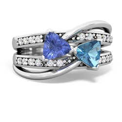 Tanzanite Bowtie 14K White Gold ring R2360