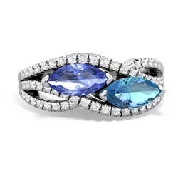 Tanzanite Diamond Rivers 14K White Gold ring R3070