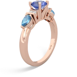 Tanzanite 6Mm Round Eternal Embrace Engagement 14K Rose Gold ring R2005