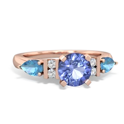 Tanzanite 6Mm Round Eternal Embrace Engagement 14K Rose Gold ring R2005