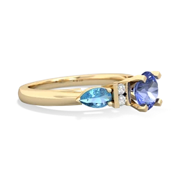 Tanzanite 6Mm Round Eternal Embrace Engagement 14K Yellow Gold ring R2005