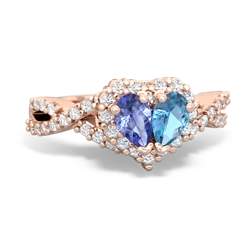 Tanzanite Diamond Twist 'One Heart' 14K Rose Gold ring R2640HRT